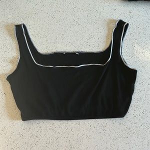 Black square neck crop top, princess polly